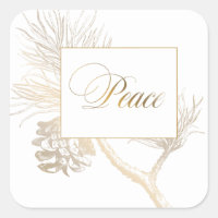 Pino elegante con grabado dorado | Saludo de paz