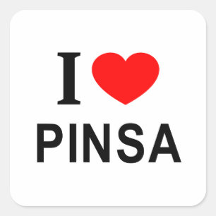 PEGATINA CUADRADA ❤️ PINSA ME ENCANTA PINSA CORAZÓN PINSA