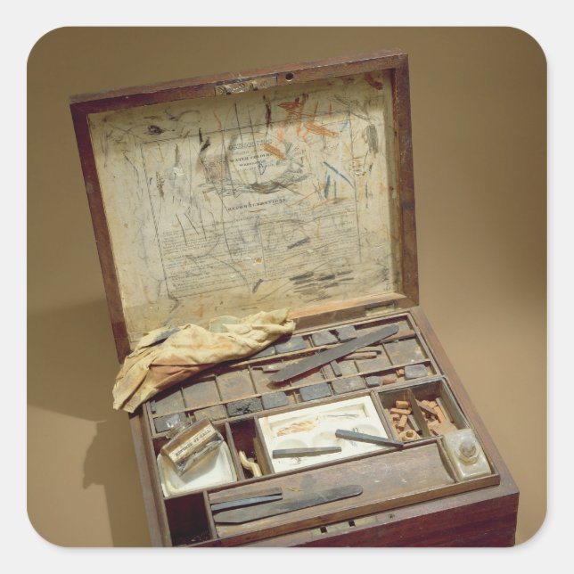 Pegatina Cuadrada Pintbox de John James Audubon (Anverso)