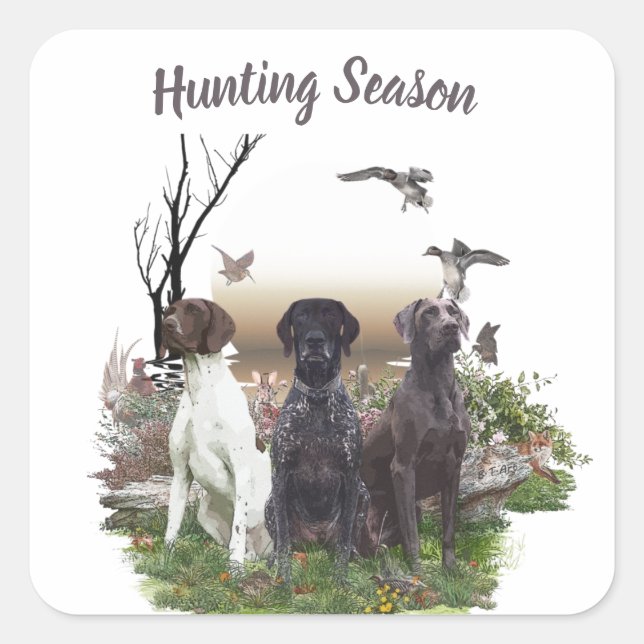 Pegatina Cuadrada Pintores de corto alcance alemanes (GSP), una faen (Anverso)