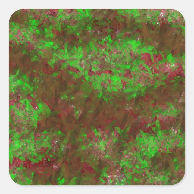 Pegatina Cuadrada pintura acuarela hermoso jardín de flores (Anverso)