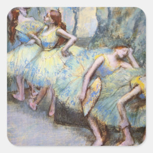 Pegatina Cuadrada Pintura de bailarinas de arte Degas Ballet