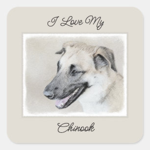 Pegatina Cuadrada Pintura de Chinook (Orejas de helicóptero) - Arte 