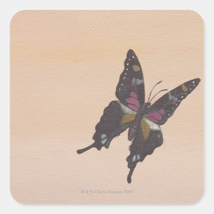Pegatina Cuadrada Pintura de la mariposa de cola tragada