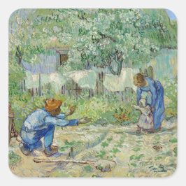 Pegatina Cuadrada Pintura de los primeros pasos de Van Gogh