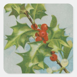 Pegatina Cuadrada Pintura de navidad vintage