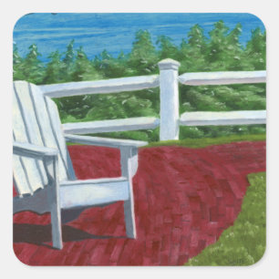 Pegatina Cuadrada Pintura de silla Adirondack