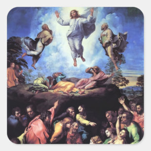 Pegatina Cuadrada Pintura del trabajo de arte de Raphael