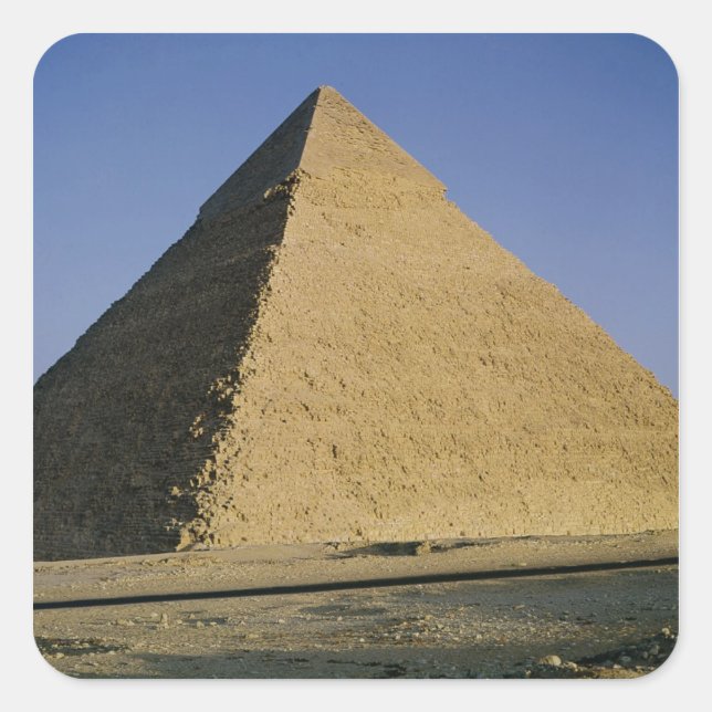 Pegatina Cuadrada Pirámide de Khafre c.2589-30 AC (Anverso)