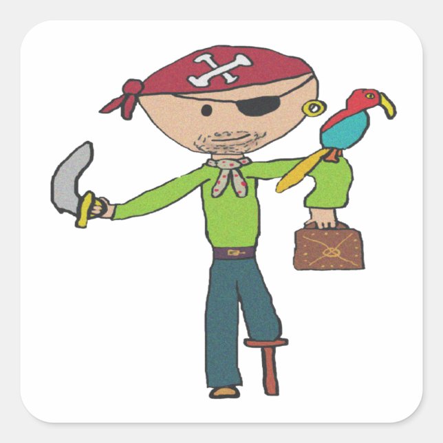 Pegatina Cuadrada Pirata (Anverso)