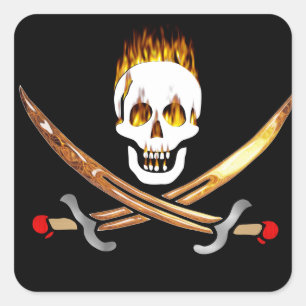 Pegatina Cuadrada pirata