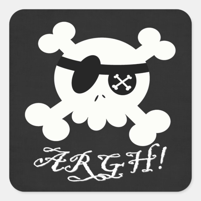 Pegatina Cuadrada Pirata (Anverso)