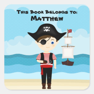 Pegatina Cuadrada Pirata Boy