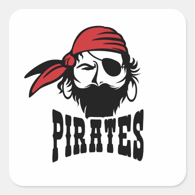 Pegatina Cuadrada Pirata Ojo (Anverso)