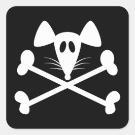 Pegatina Cuadrada Pirate Rodent