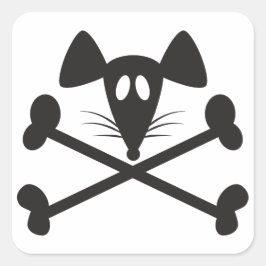 Pegatina Cuadrada Pirate Rodent