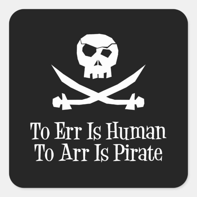 Pegatina Cuadrada Pirate Skull (Anverso)