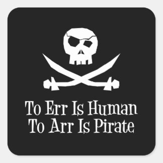 Pegatina Cuadrada Pirate Skull