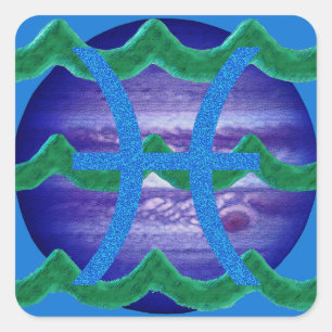 Pegatina Cuadrada Pisces