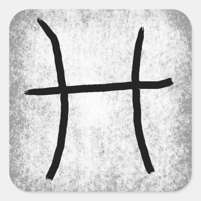 Pegatina Cuadrada Pisces Horoscope Rótulo Astrológico Zodiaco (Anverso)