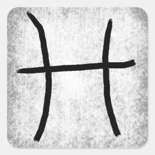 Pegatina Cuadrada Pisces Horoscope Rótulo Astrológico Zodiaco