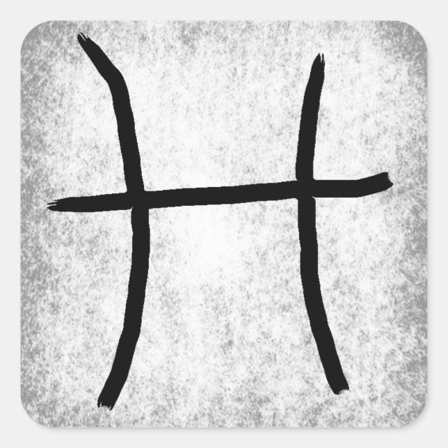 Pegatina Cuadrada Pisces Horoscope Rótulo Astrológico Zodiaco (Anverso)