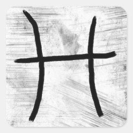 Pegatina Cuadrada Pisces Horoscope Rótulo Astrológico Zodiaco