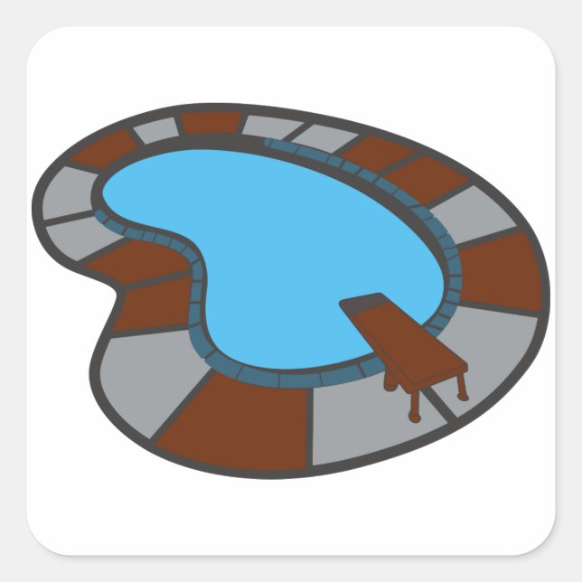 Pegatina Cuadrada Piscina (Anverso)