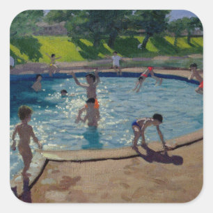 Pegatina Cuadrada Piscina 1999
