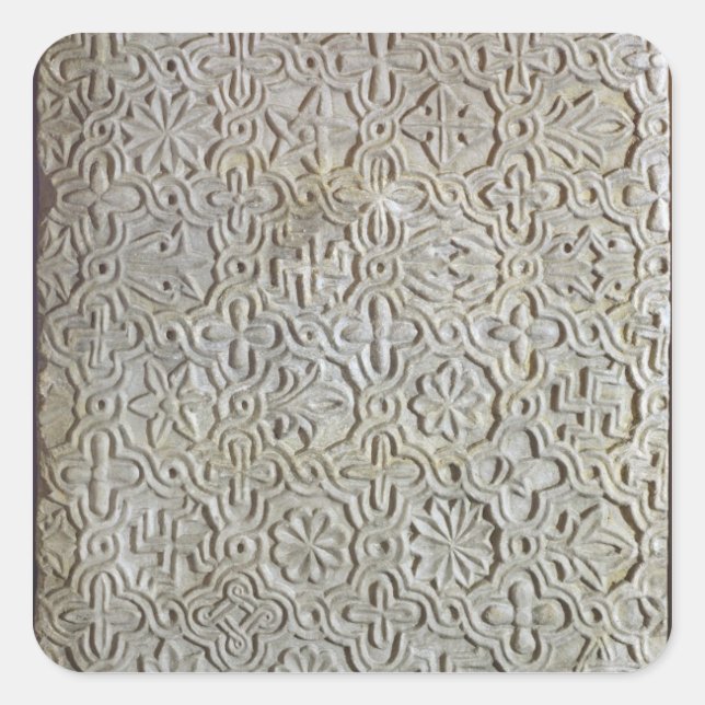 Pegatina Cuadrada Piscina bizantina con decoración cruciforme, 12ª-1 (Anverso)