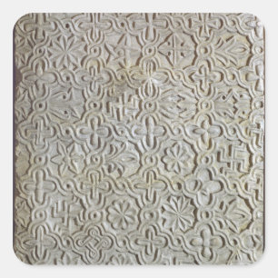 Pegatina Cuadrada Piscina bizantina con decoración cruciforme, 12ª-1