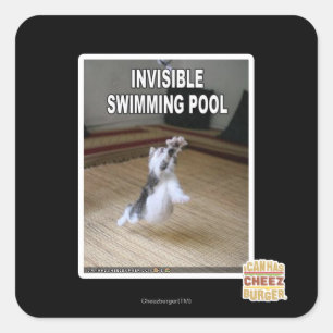 Pegatina Cuadrada Piscina Invisible