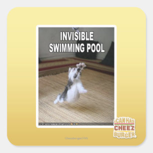Pegatina Cuadrada Piscina Invisible