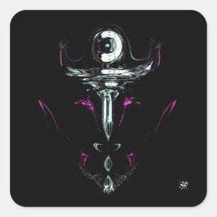 Pegatina Cuadrada Pista de espacio v2