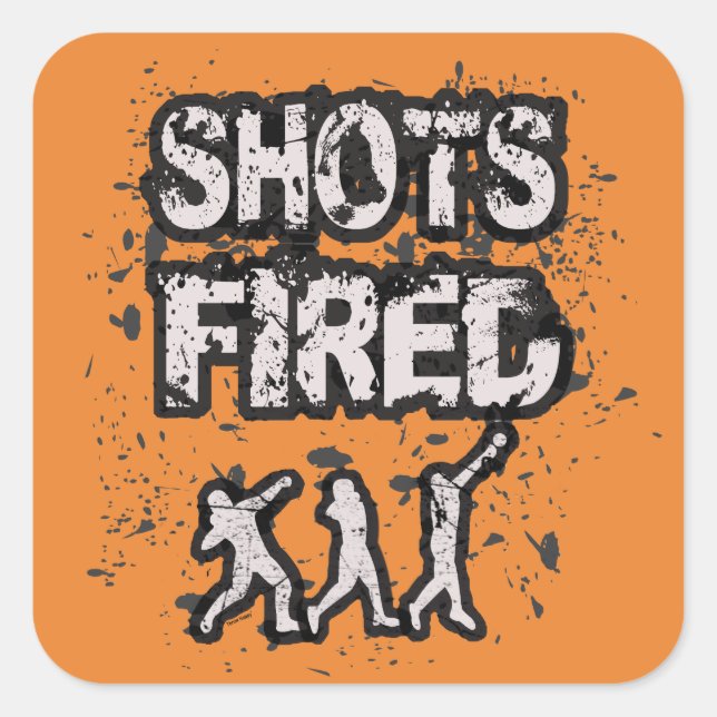 Pegatina Cuadrada Pista y campo de tiro de lanzamiento de Pegatinas  (Anverso)