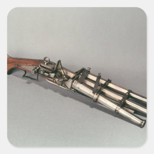 Pegatina Cuadrada Pistola triple