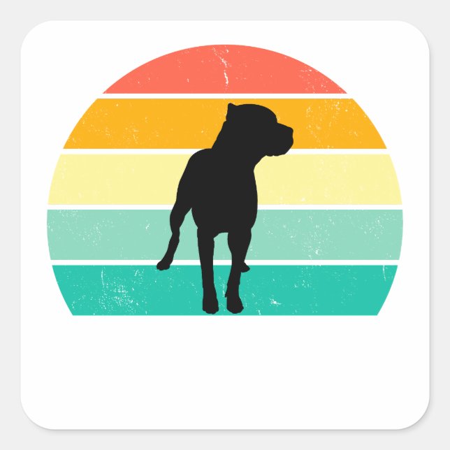 Pegatina Cuadrada Pit Bull (Anverso)