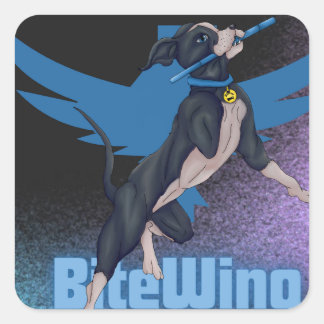 Pegatina Cuadrada Pitbull De Tres Piernas