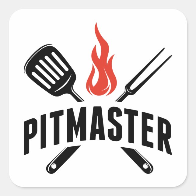 Pegatina Cuadrada Pitmaster (Anverso)