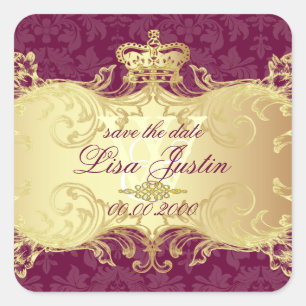 Pegatina Cuadrada PixDezines Marie Antoniette/DIY color, vino tinto