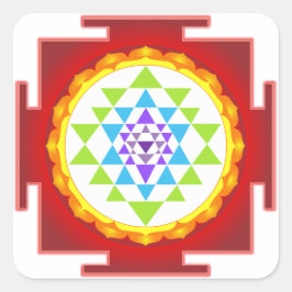 Pegatina Cuadrada PixDezines Sri Yantra/Chakra Clearing/Focus Point