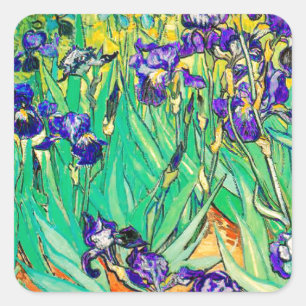 Pegatina Cuadrada PixDezines van gogh iris/st. remy