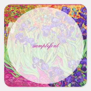 Pegatina Cuadrada PixDezines van gogh iris/st. remy