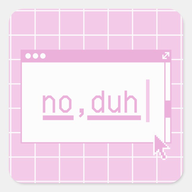 Pegatina Cuadrada Pixel Retro de los 80 Sin Duda (Anverso)