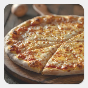 Pegatina Cuadrada Pizza de Queso