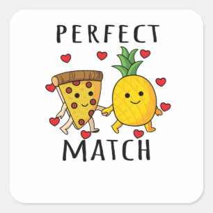 Pegatina Cuadrada Pizza Hawaii Pineapple Pizza Food