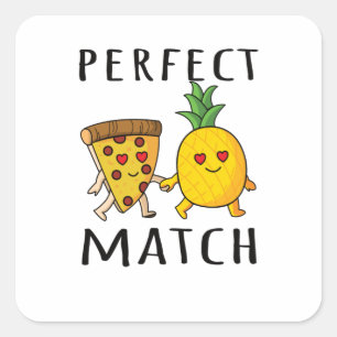 Pegatina Cuadrada Pizza Hawaii Pineapple Pizza Food