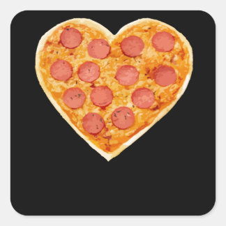 Pegatina Cuadrada Pizza Heart