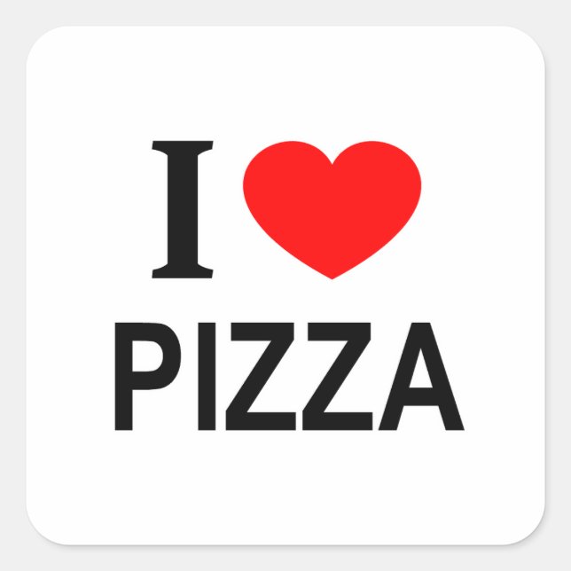 PEGATINA CUADRADA ❤️ PIZZA ME ENCANTA PIZZA I HEART PIZZA (Anverso)