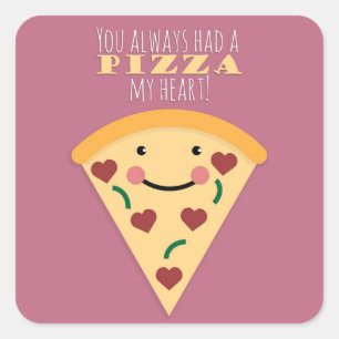 Pegatina Cuadrada Pizza My Heart